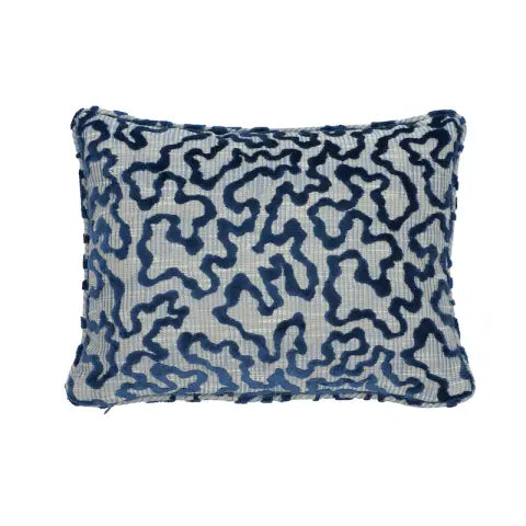 Janis Velvet Pillow Cover in Blue, Schumacher Textiles