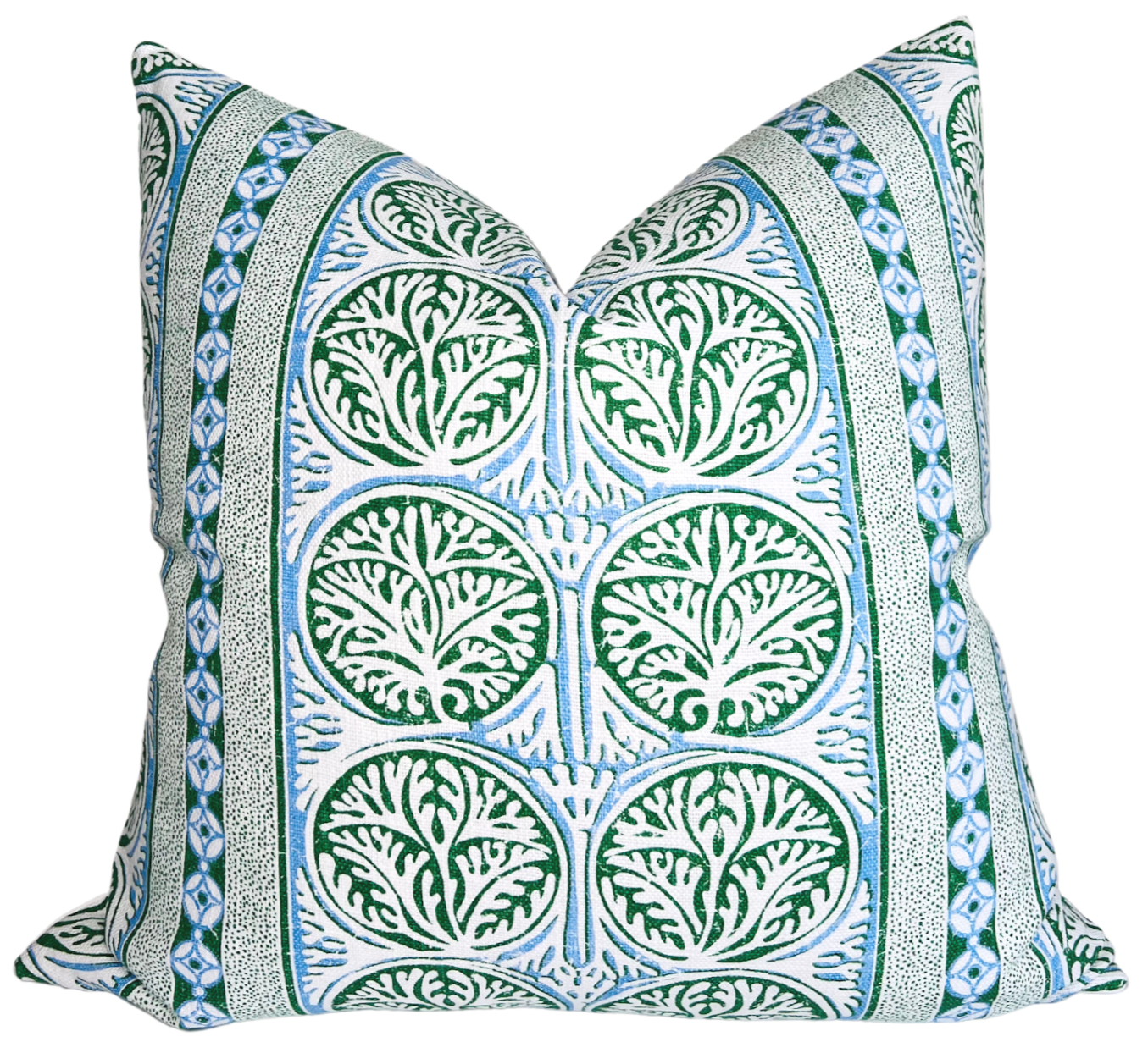 Fair Isle Pillow Cover in Blue and Green, Thibaut Pillows