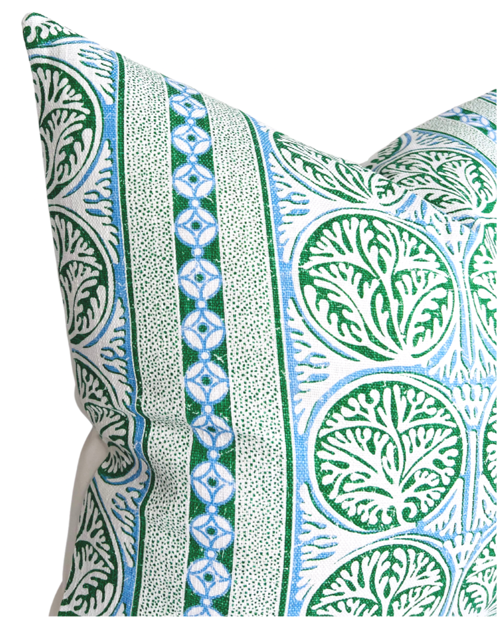 Fair Isle Pillow Cover in Blue and Green, Thibaut Pillows