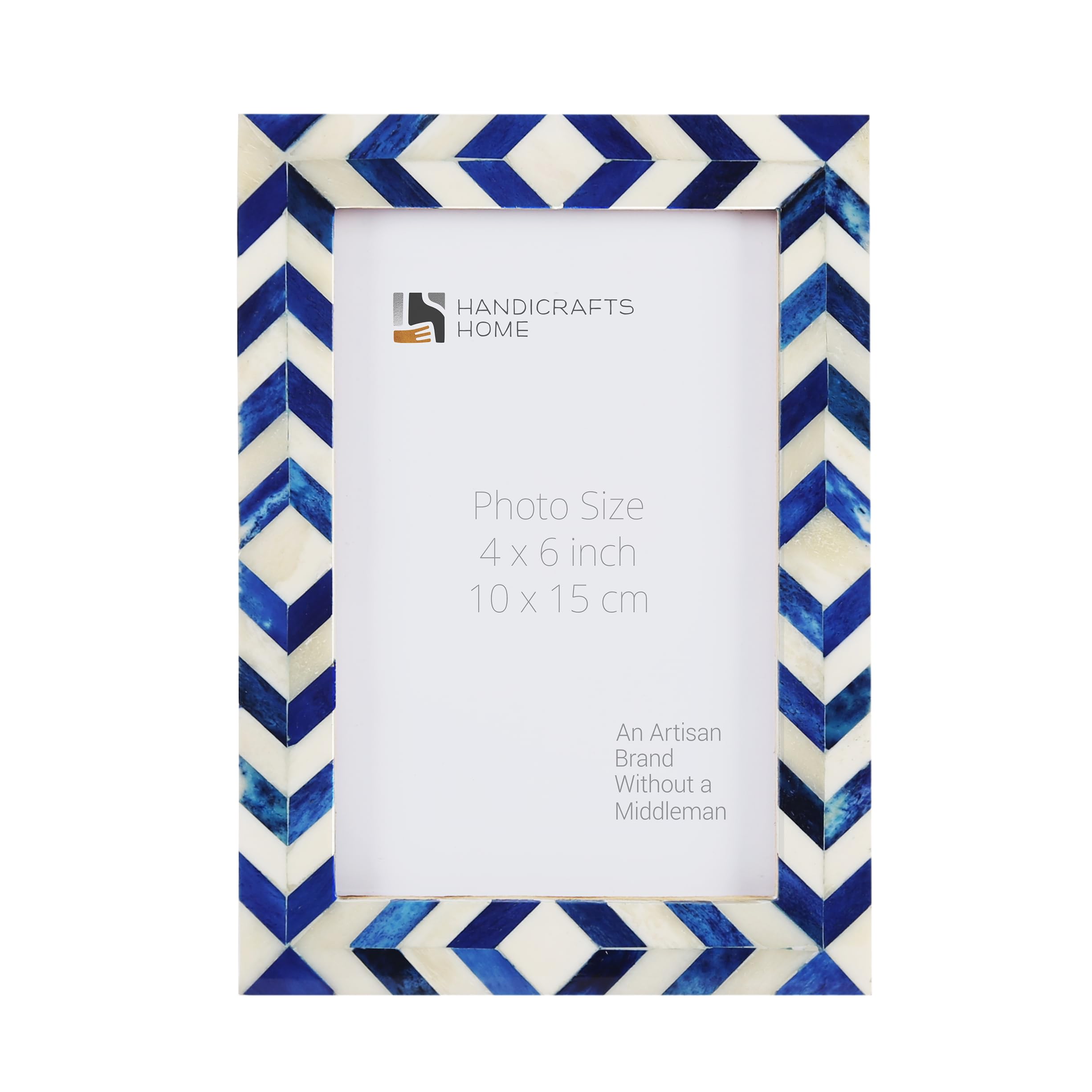 Picture Frame Taj Pattern Collection Bone Inlay Blue 4 Sizes
