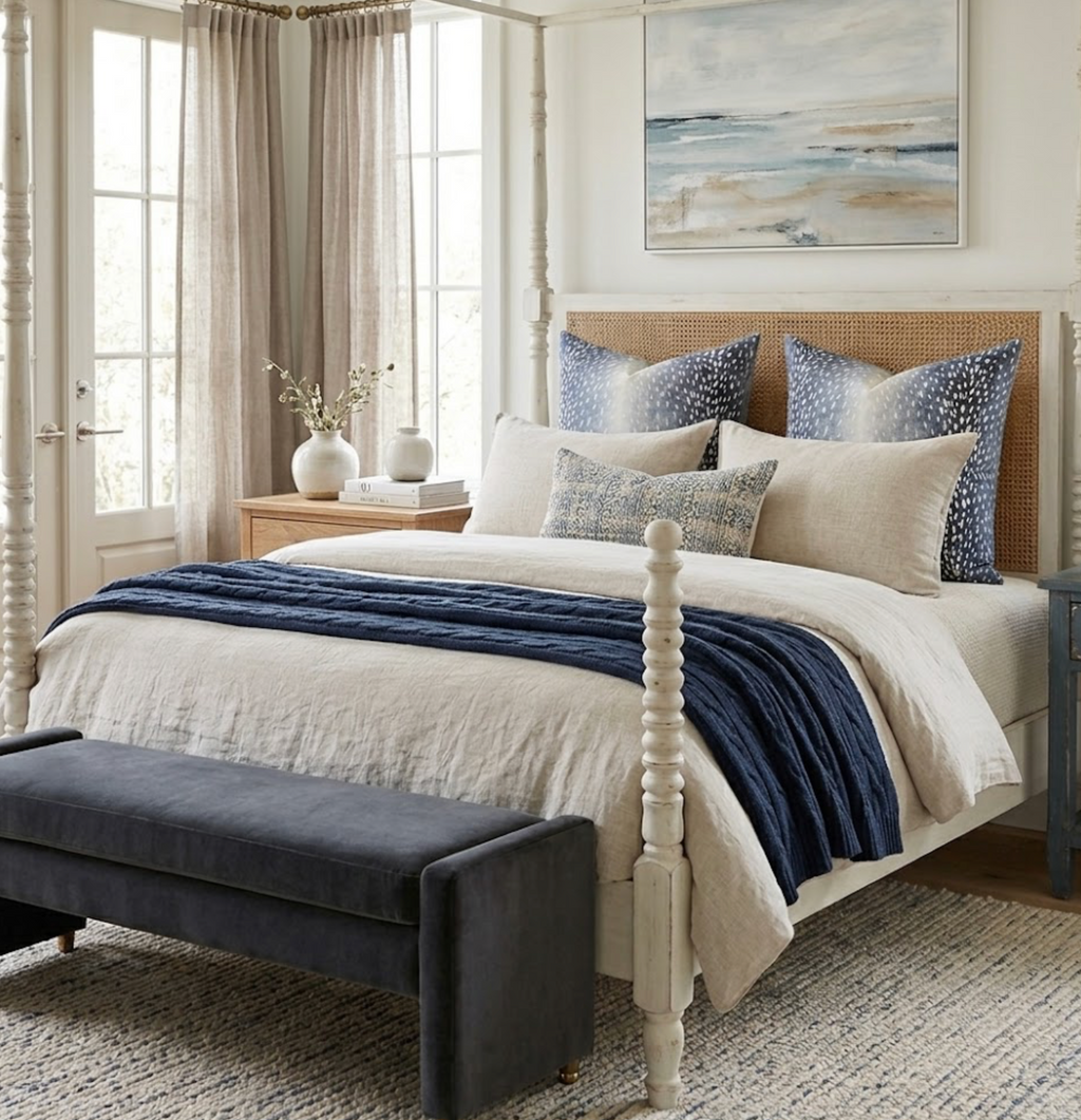 Antelope Pillow Cover in Navy Blue, 04242