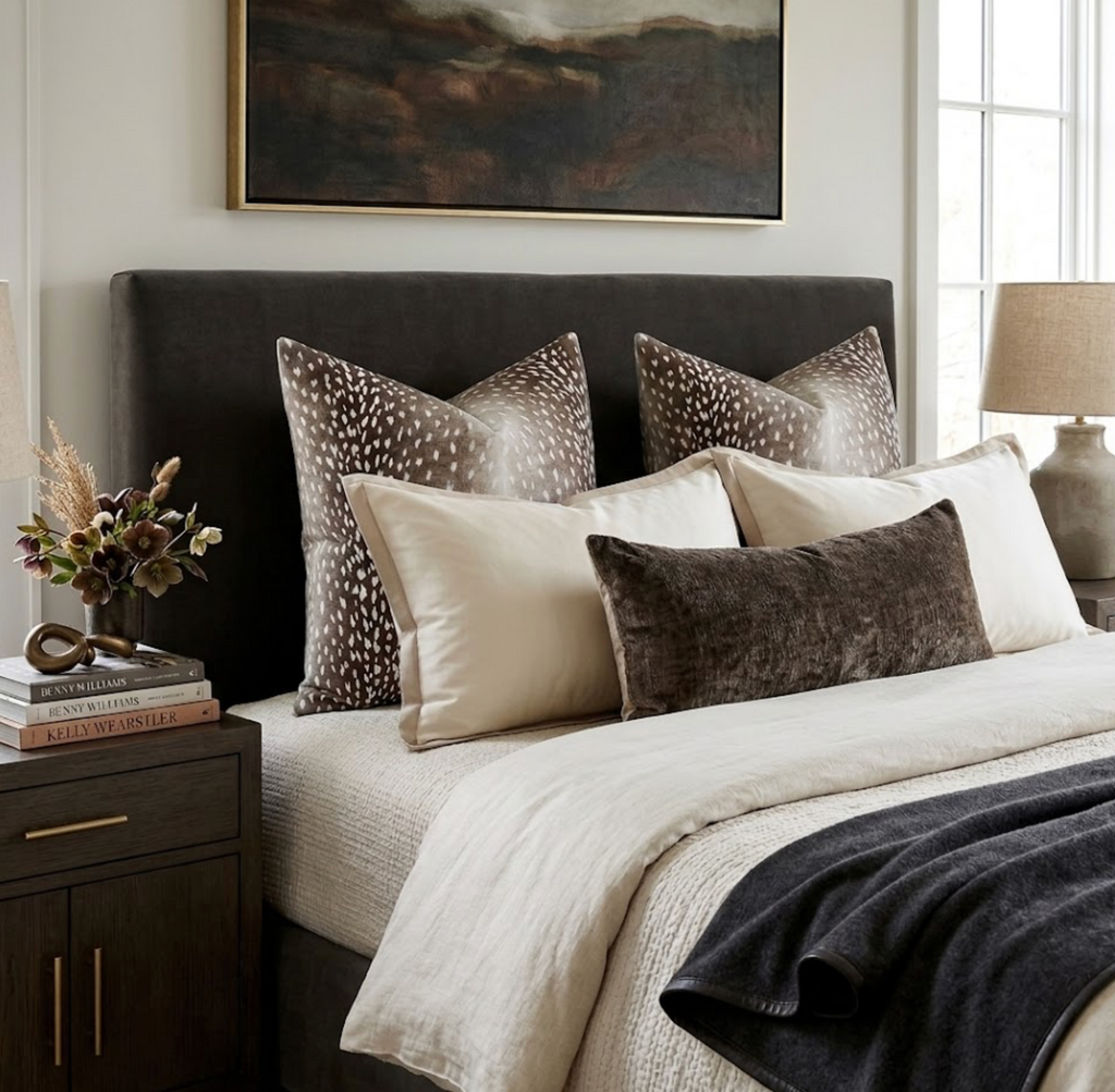 Antelope Pillow Cover in Dark Brown, 04242