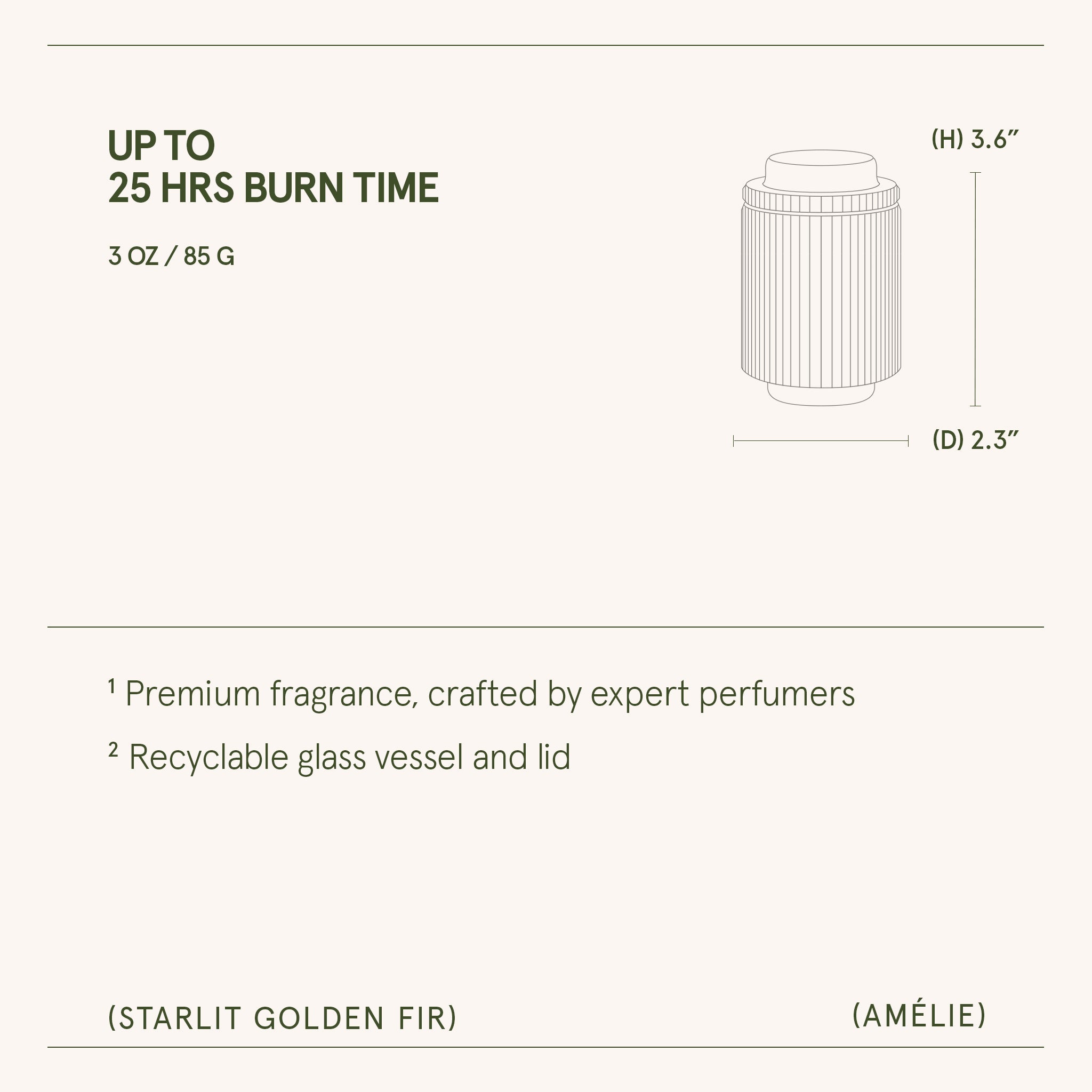 Amélie – Starlit Golden Fir 3oz Candle