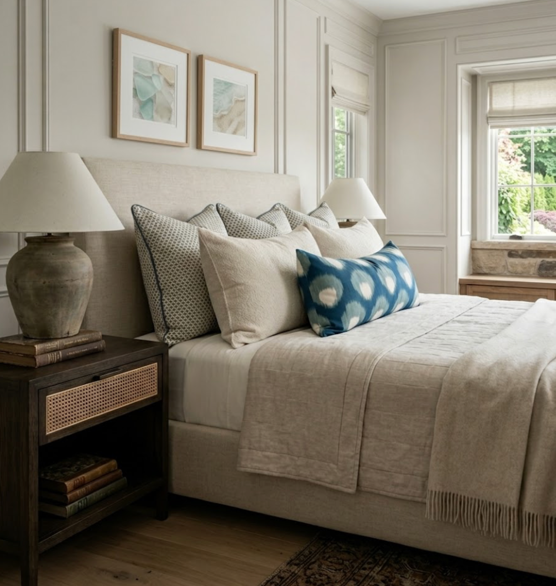 Bukhara Pillow Cover in Blue, Peter Dunham Textiles