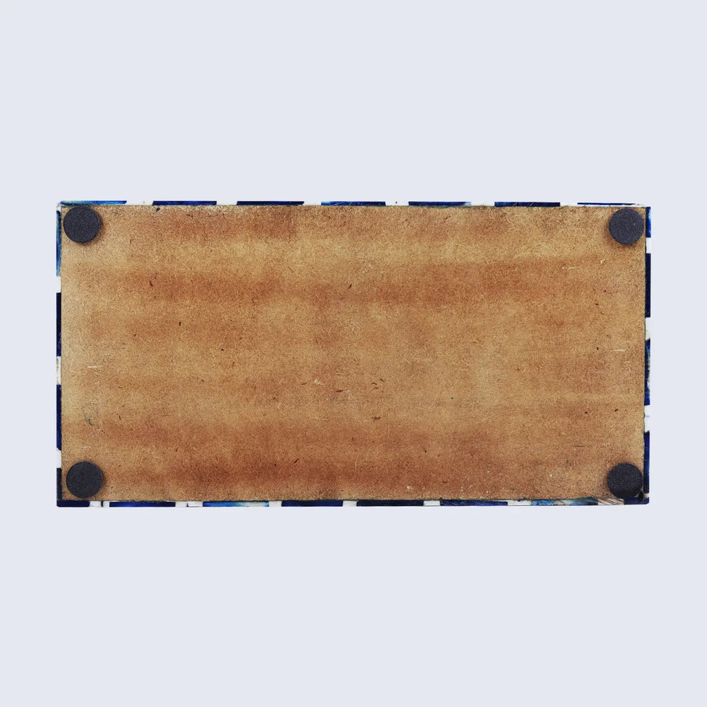 Moroccan Blue & White Resin & Bone Inlay Decorative Storage Box — (7 Sizes)