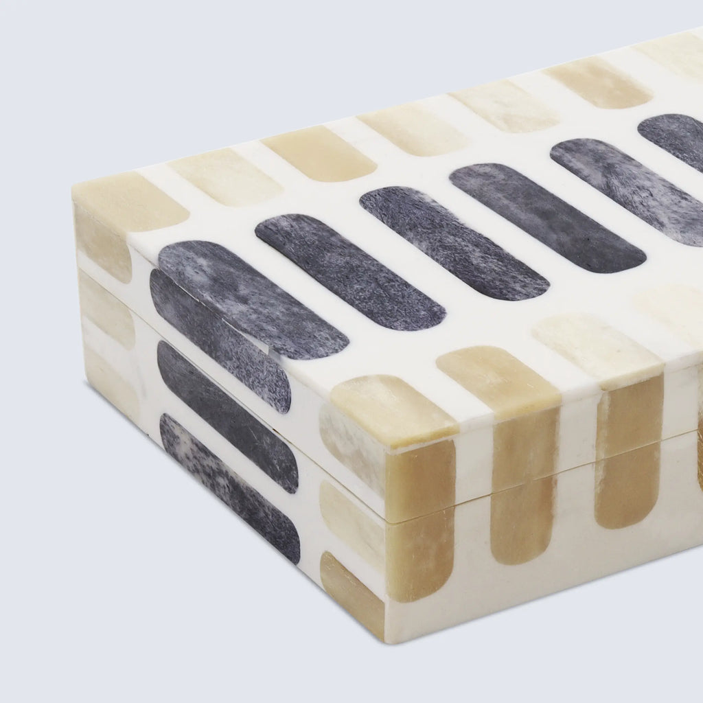 Decorative Box Patisserie Caramel Collection Bone & Resin Inlay 7 Sizes