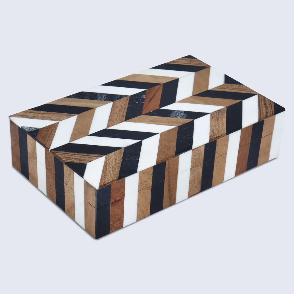 Marquet Cosmo Resin Inlay & Wood Marquetry Decorative Box – 8 Sizes