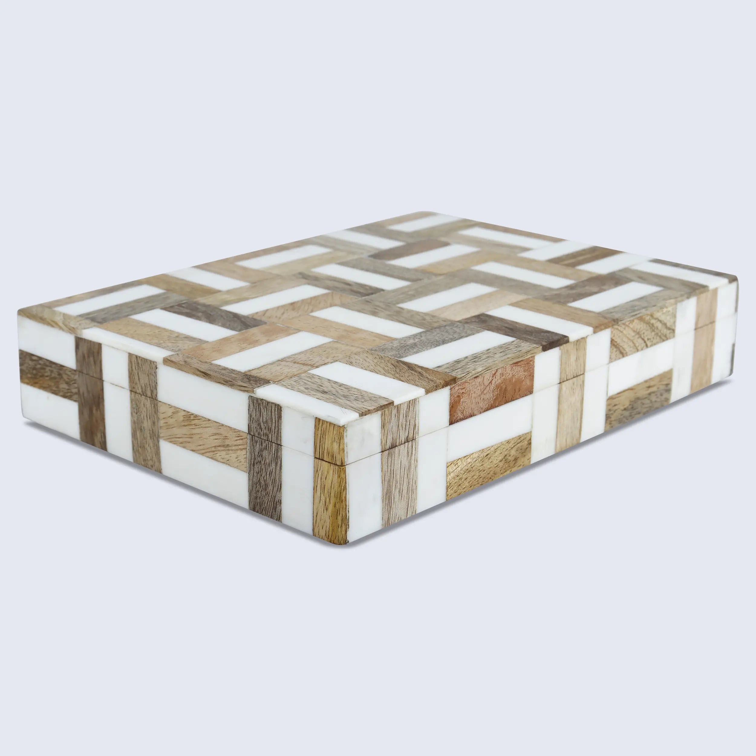 Wood & Resin Inlay Box Marquetry Decorative Keepsake 8 Sizes