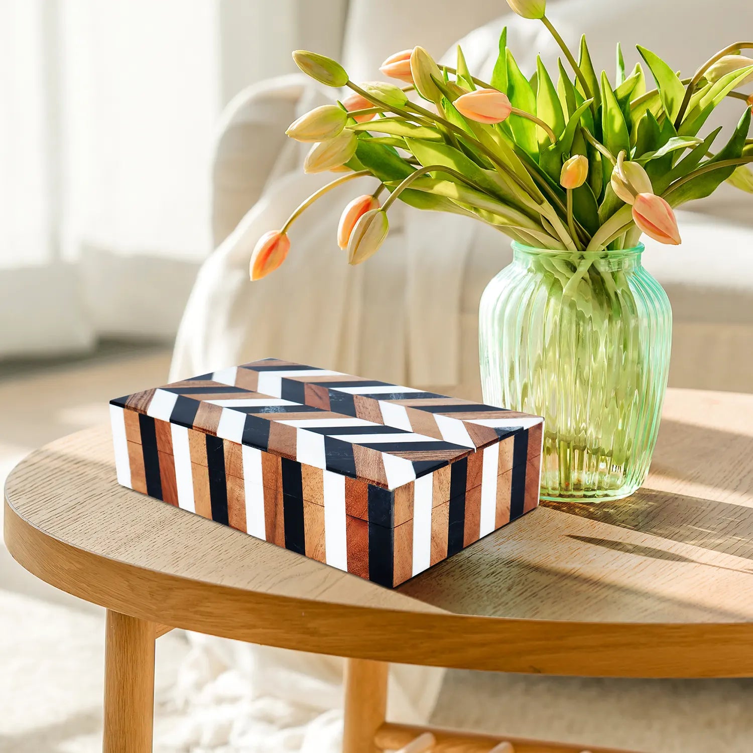 Marquet Cosmo Resin Inlay & Wood Marquetry Decorative Box – 8 Sizes