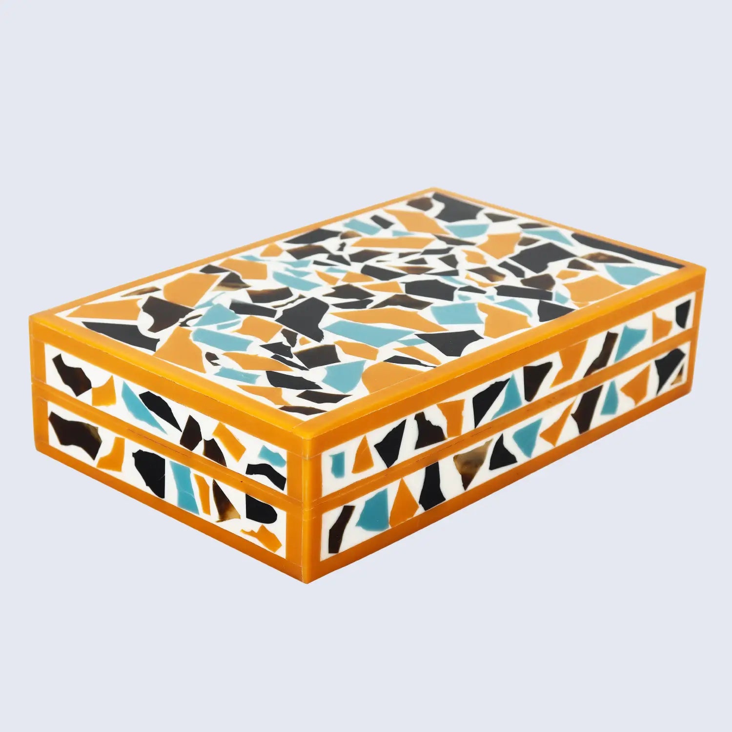 Mosaic gold pattern Resin Inlay decorative boxes in 7 Sizes