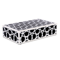 Decorative Storage Box Zellij Collection Resin Inlay, Black-White, 7 Sizes