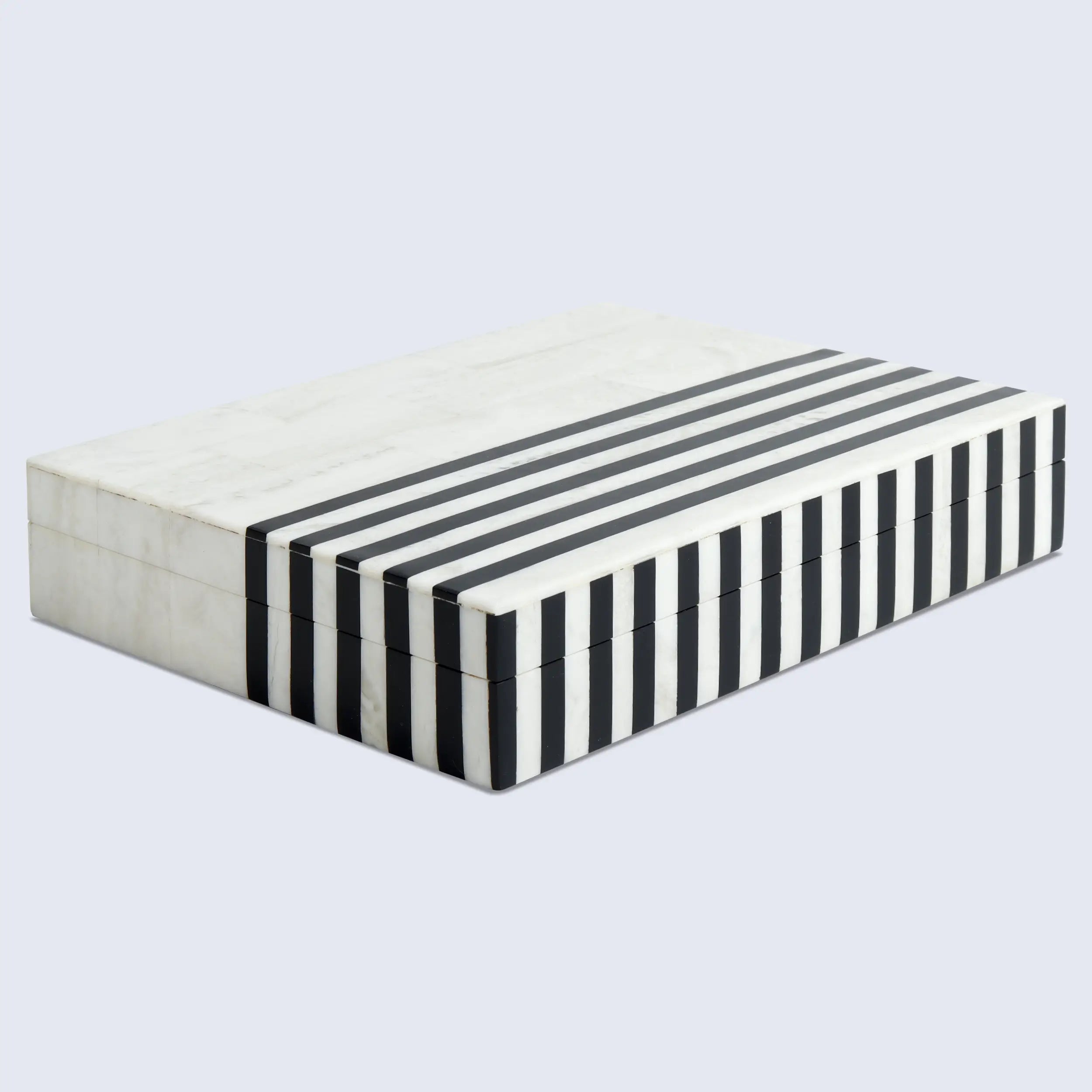 Black White Resin Inlay Decorative Storage Box – Mono Lead Collection (7 Sizes)