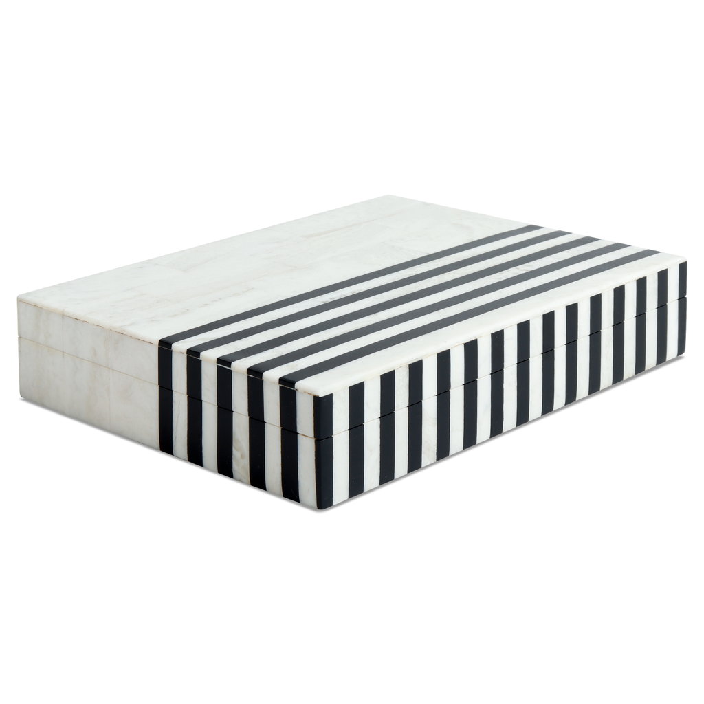 Black White Resin Inlay Decorative Storage Box – Mono Lead Collection (7 Sizes)