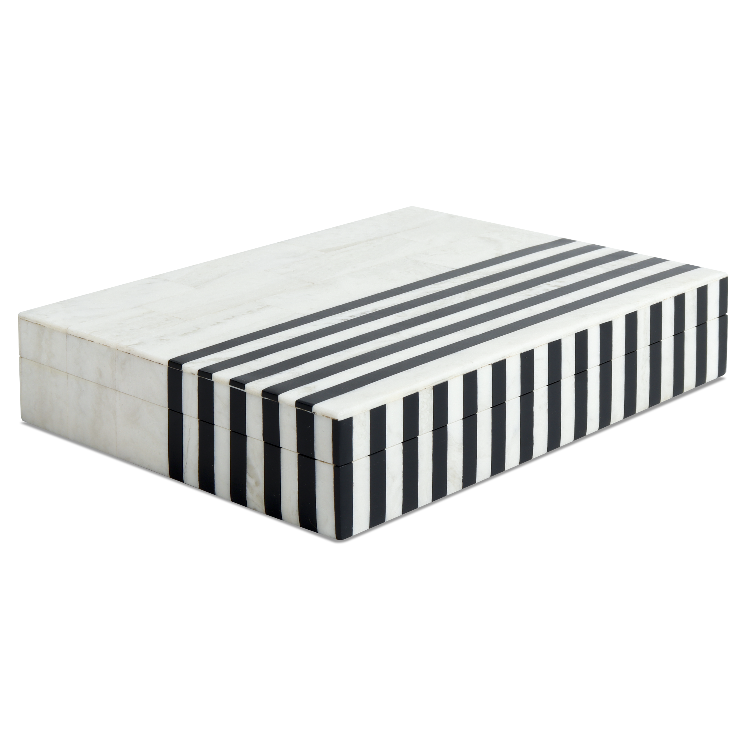 Black White Resin Inlay Decorative Storage Box – Mono Lead Collection (7 Sizes)