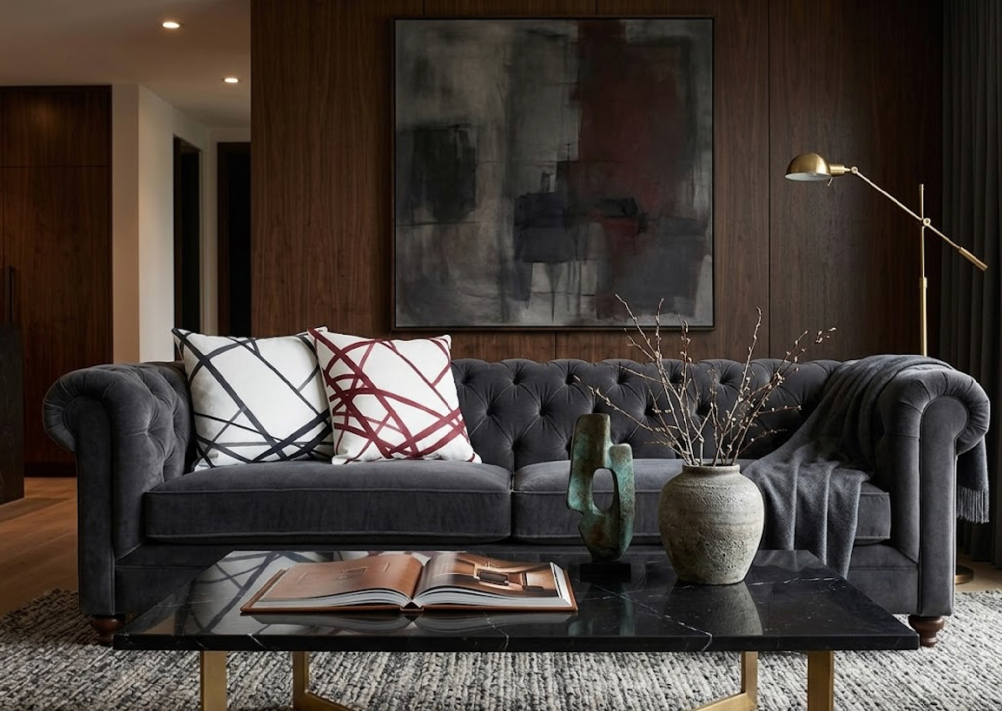 Channels Pillow Cover in Ebony, Kelly Weasrtler Textiles