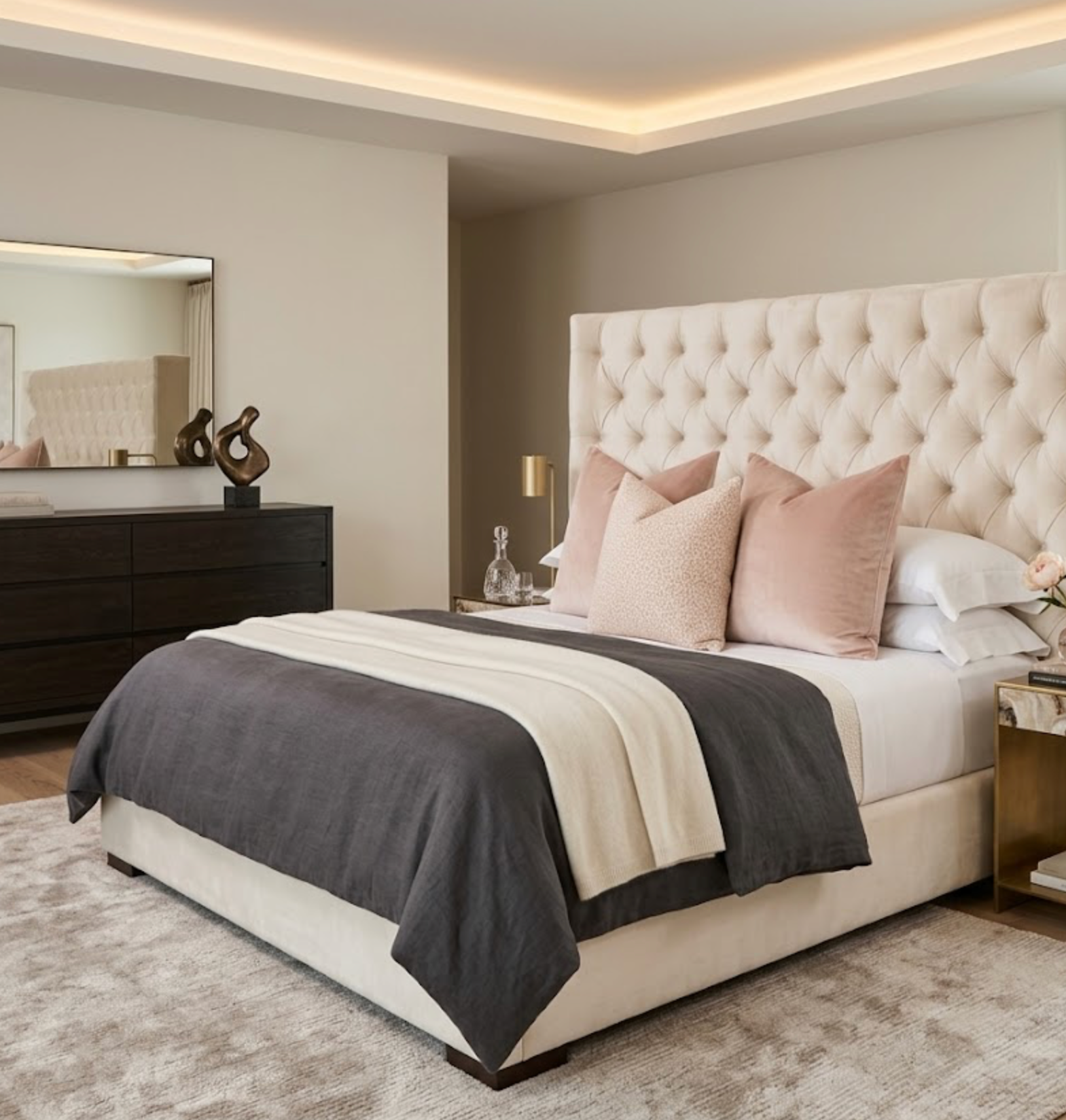 Spotted Pillow Cover in Blush Pink