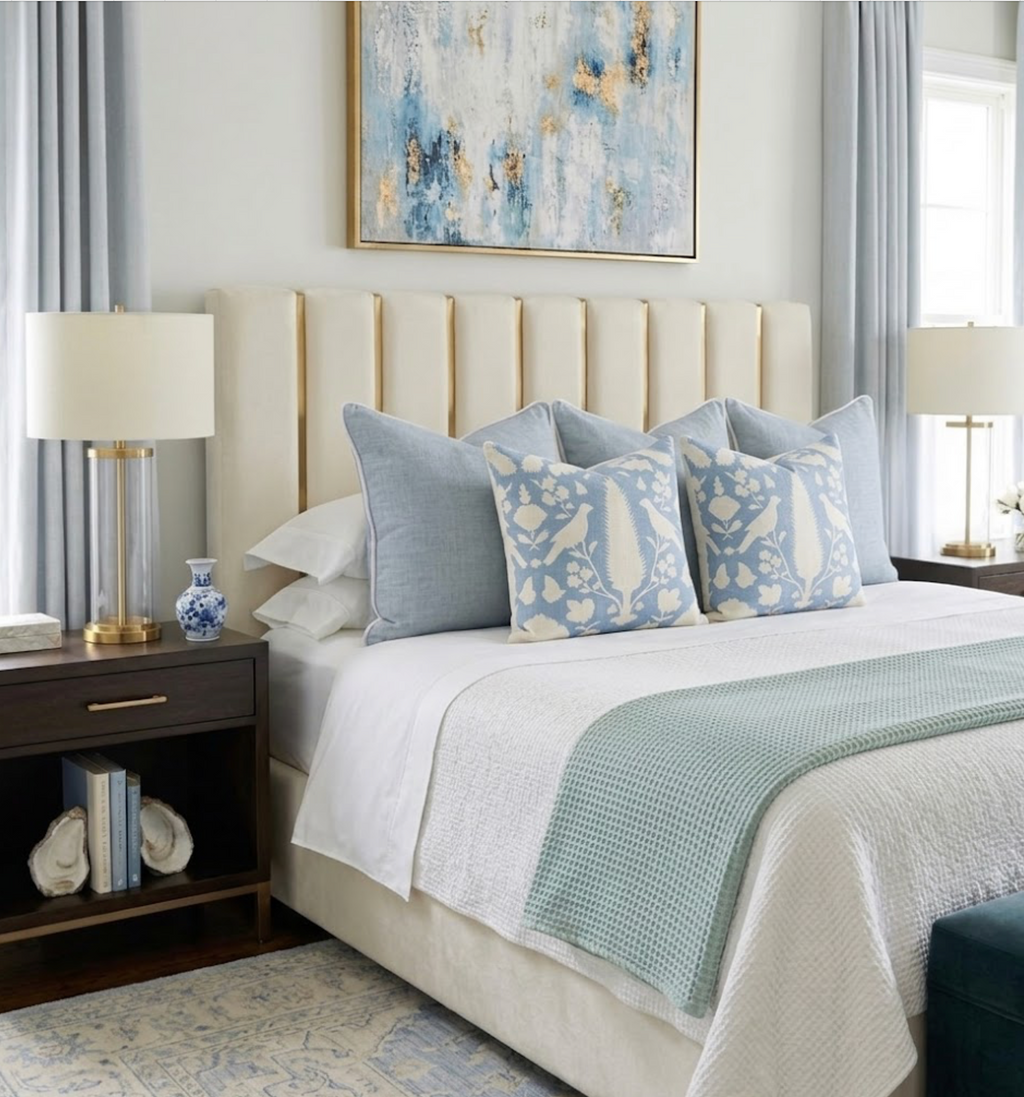Chenonceau Pillow Cover in Sky, Schumacher Textiles