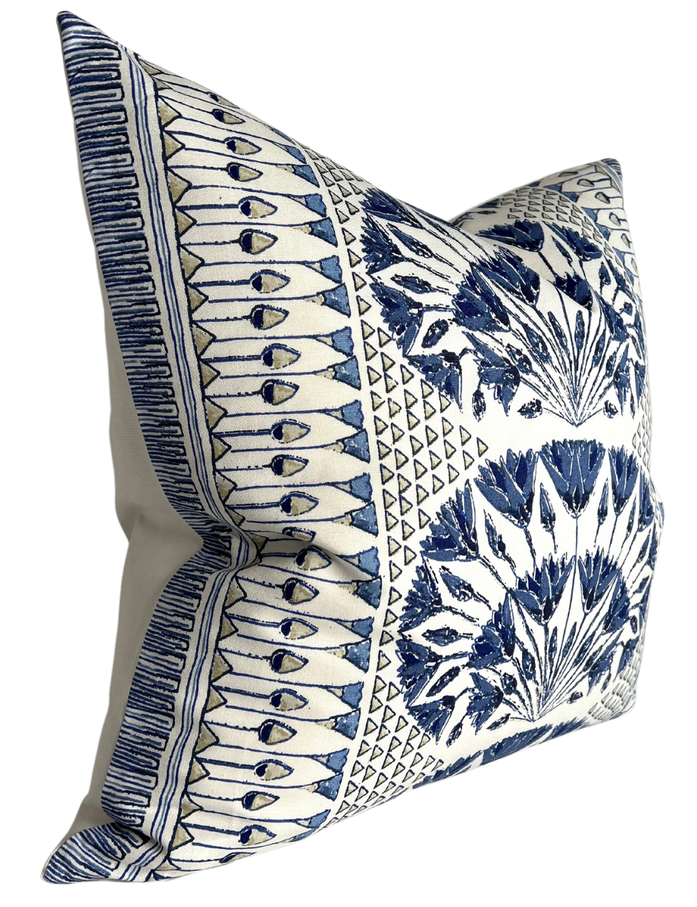 Cairo Pillow Cover in Blue and White, Thibaut Pillows