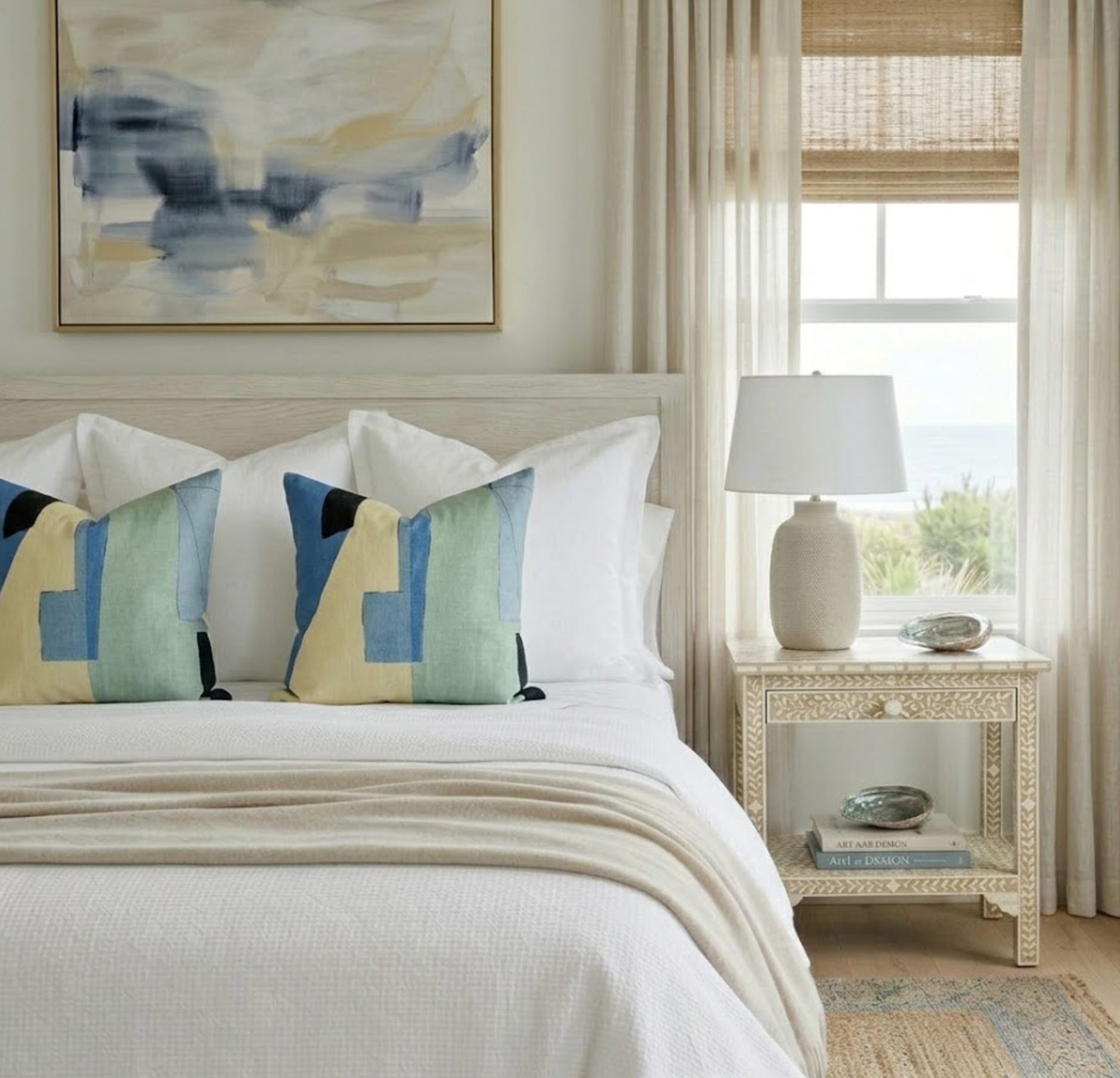 District Pillow Cover in Cobalt, Kelly Wearstler Textiles