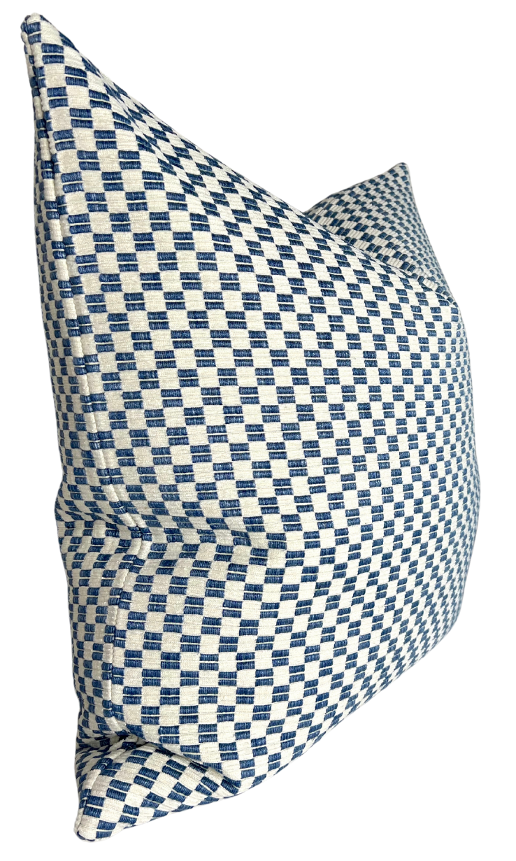 Elkhart Pillow Cover in Blue, Schumacher Textiles
