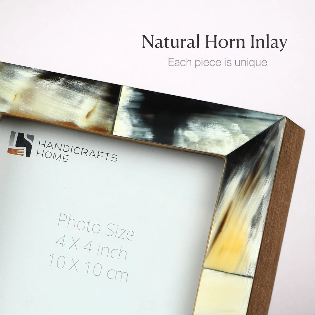 Horn Inlay Picture Frame Tabletop Wall 4x4 4x6 5x7 8x10
