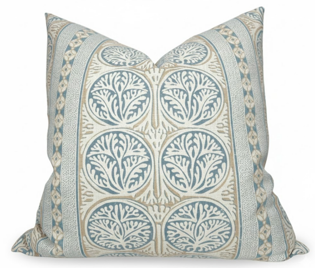 Fair Isle Pillow Cover in Aqua, Thibaut Pillows