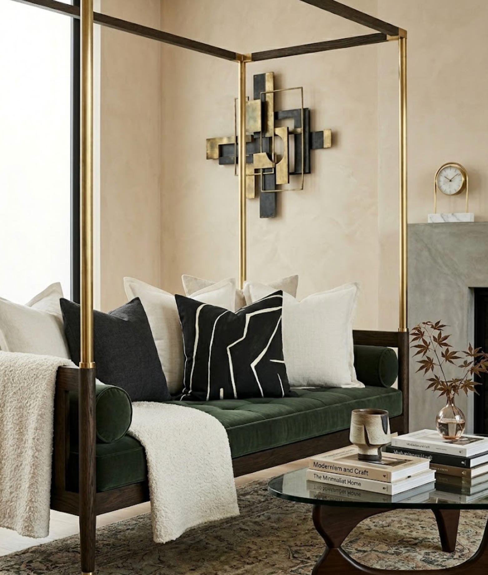 Graffito Pillow Cover in Onyx Beige, Kelly Wearstler Textiles