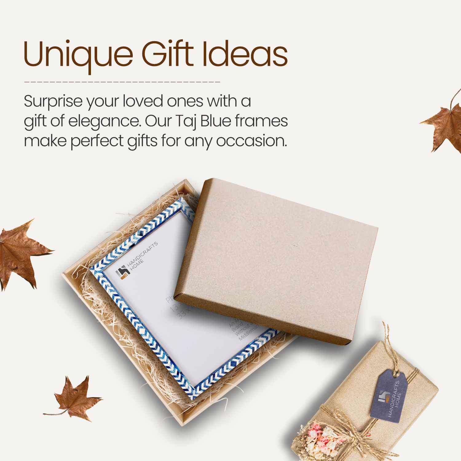 Picture Frame Taj Pattern Collection Bone Inlay Blue 4 Sizes