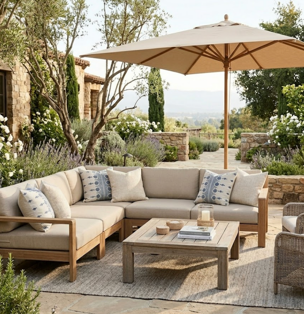 Carmania Pillow Cover in Indigo on Natural, Indoor Outdoor Pillows, Peter Dunham Textiles