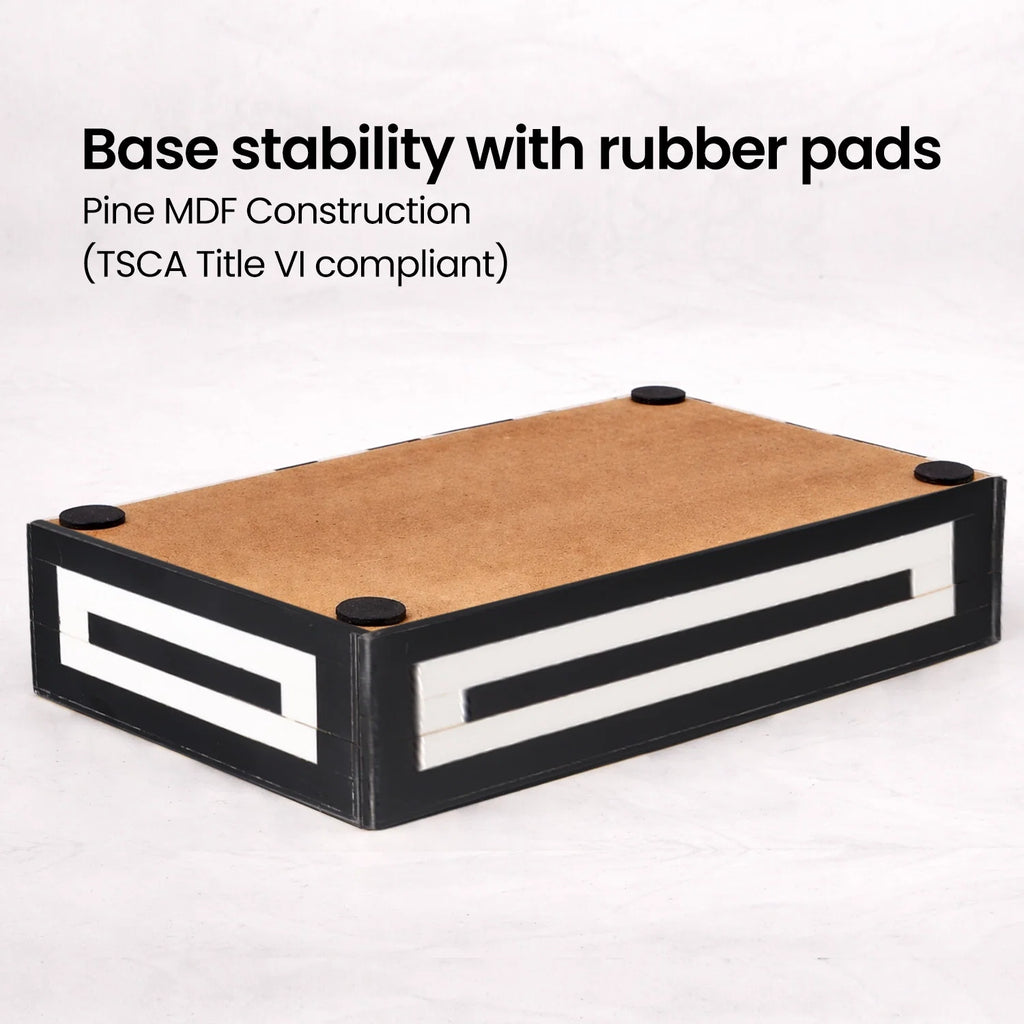 Black White Resin Inlay Concentric Decorative Box - 8 Sizes