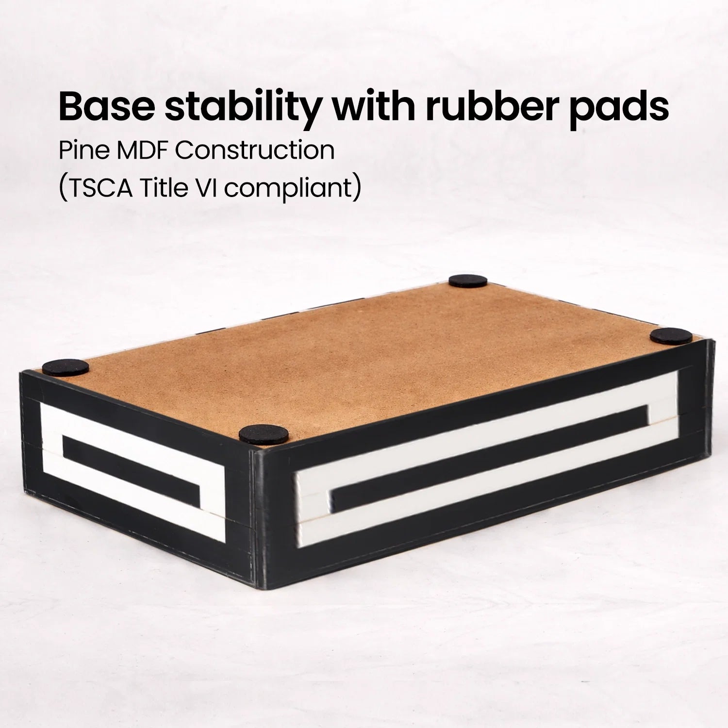 Black White Resin Inlay Concentric Decorative Box - 8 Sizes