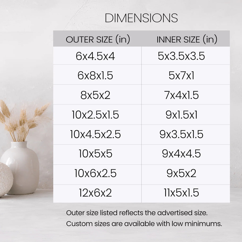 Black White Resin Inlay Concentric Decorative Box - 8 Sizes