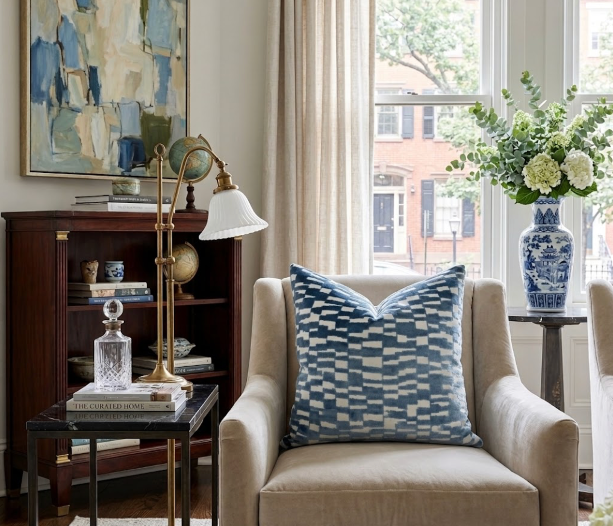 Mod Velvet Pillow Cover in Marine Blue
