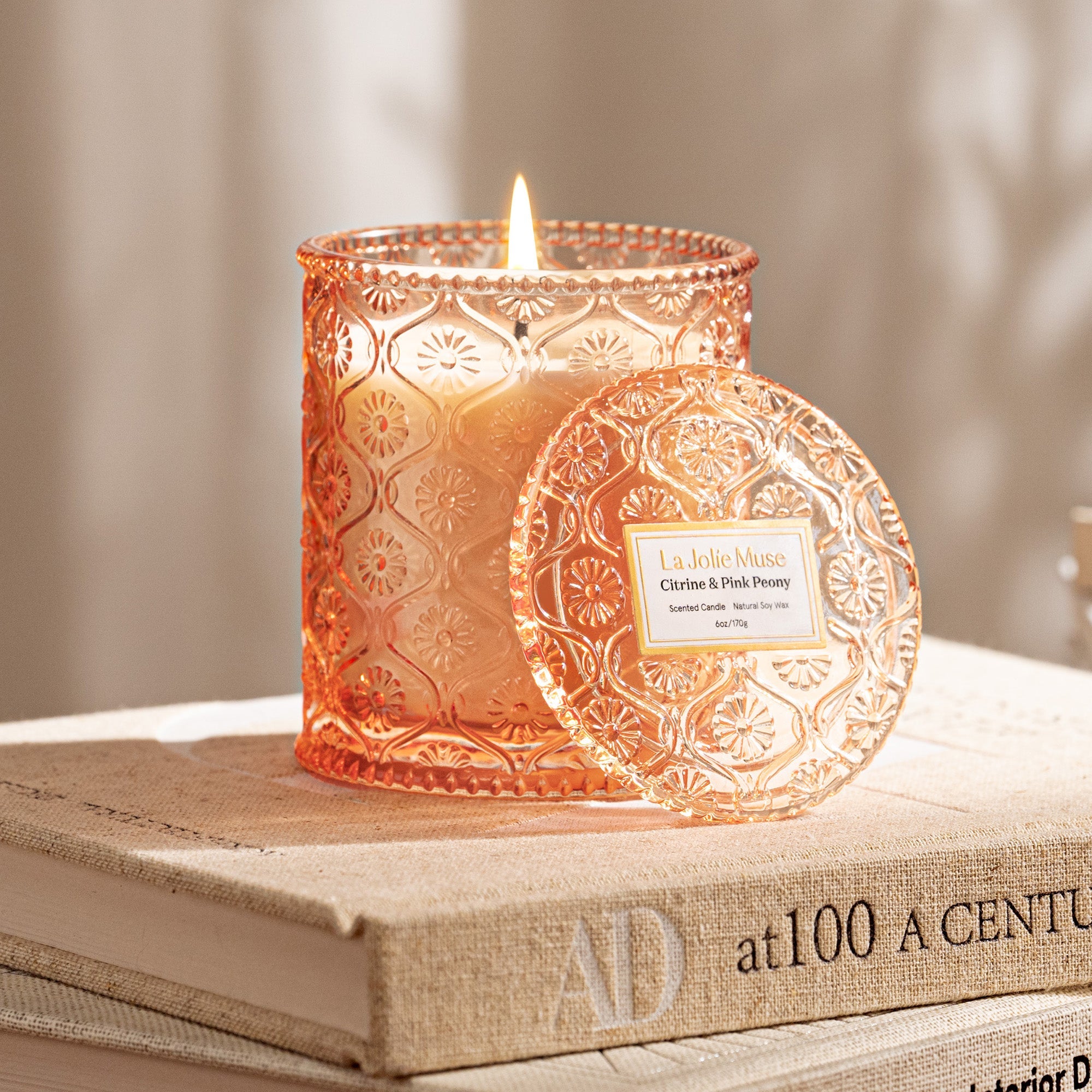 Maelyn - Citrine & Pink Peony 6oz Candle