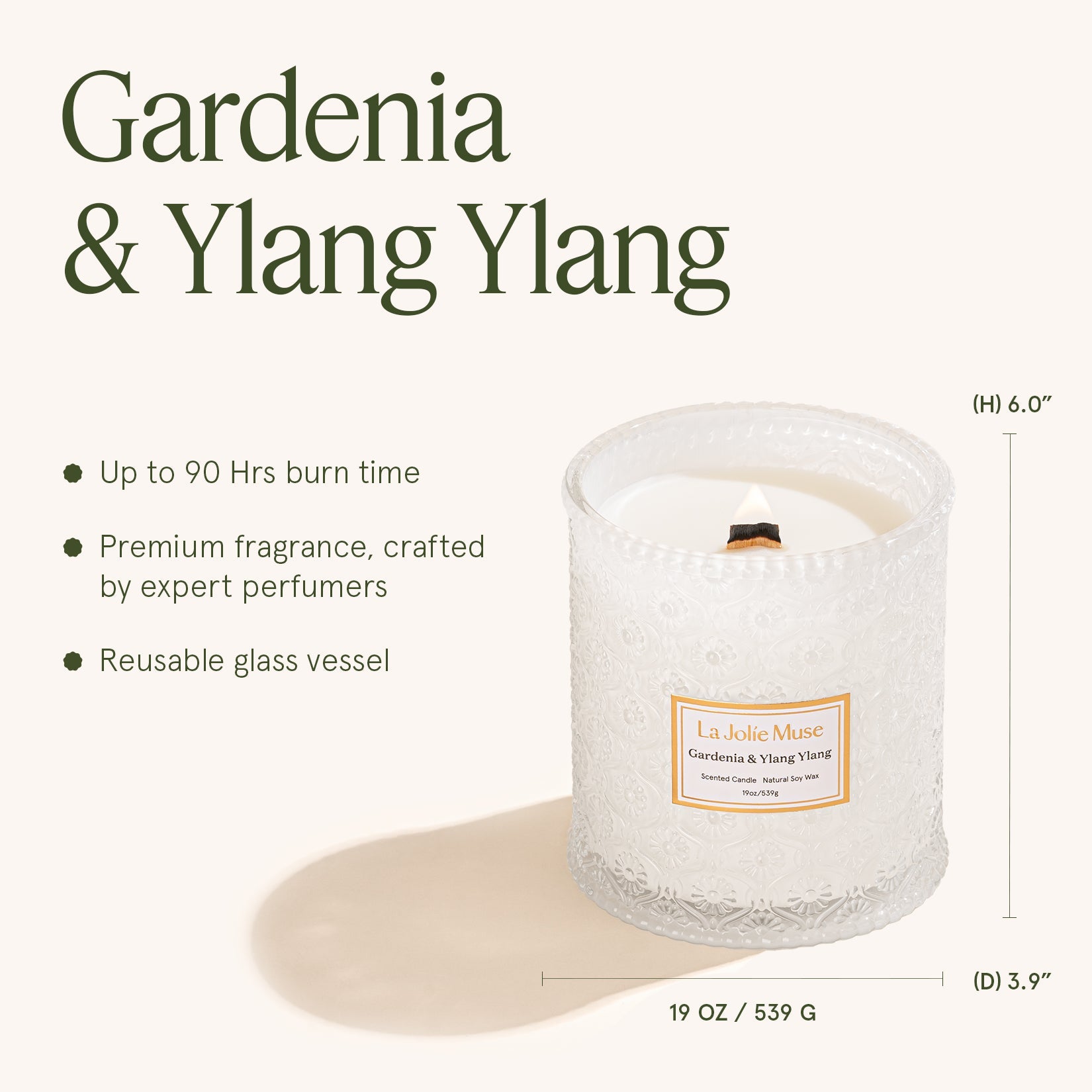 Maelyn - Gardenia & Ylang Ylang 19oz Candle
