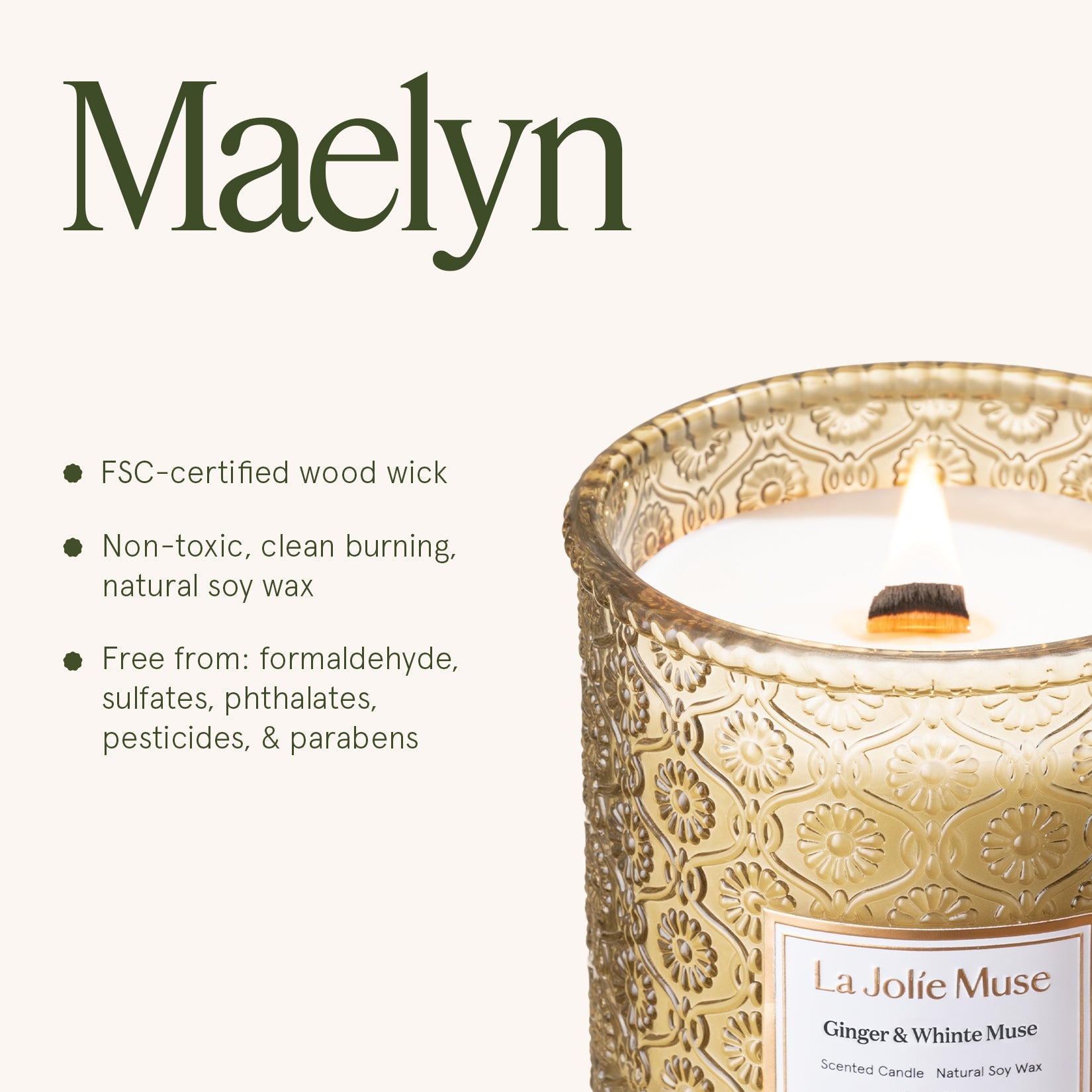 Maelyn - Ginger & White Musk 19oz Candle