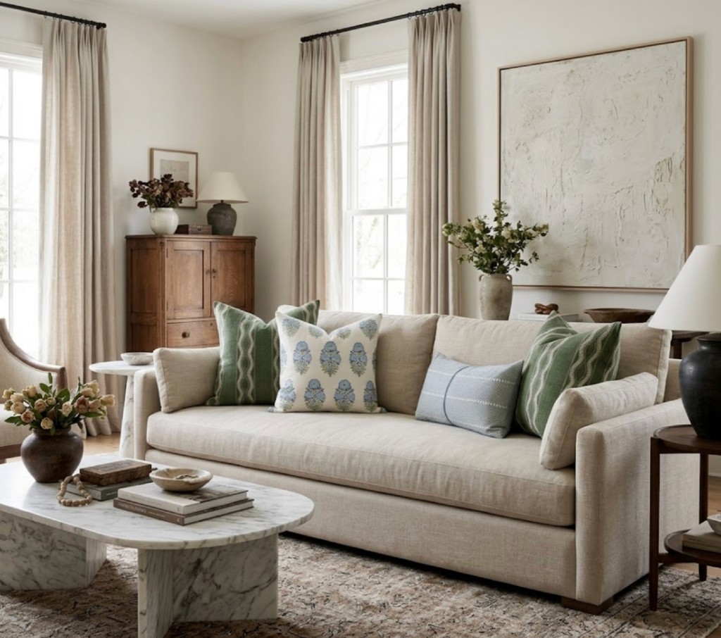 Zanzibar Pillow Cover in Green, Peter Dunham Textiles