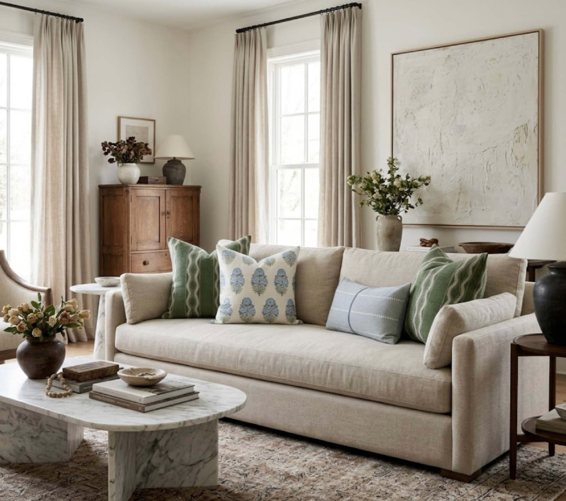 Zanzibar Pillow Cover in Green, Peter Dunham Textiles