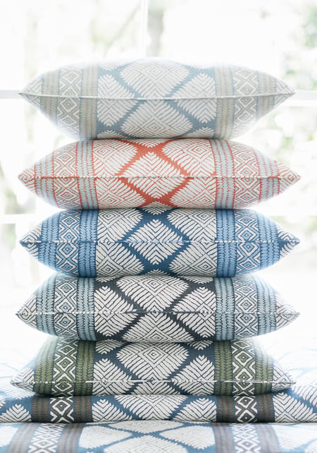 Austin Pillow Cover in Blue, Thibaut Pillows