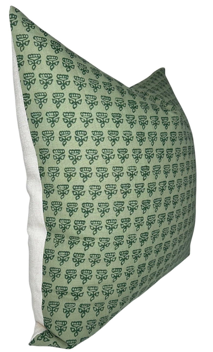 Mimi Floral Pillow Cover in Green, Thibaut Pillows