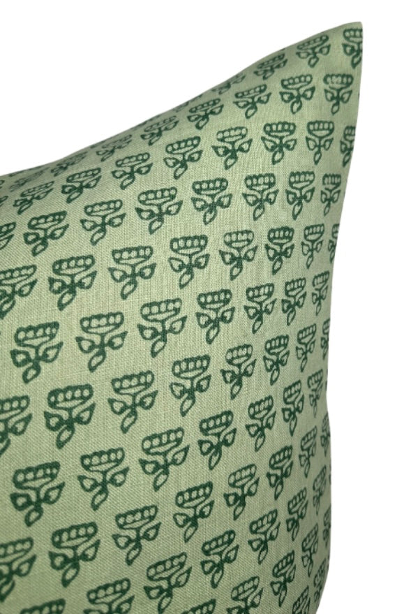 Mimi Floral Pillow Cover in Green, Thibaut Pillows