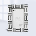Grey Bone Inlay Grid Block Decor Picture Frame 4x6 5x7