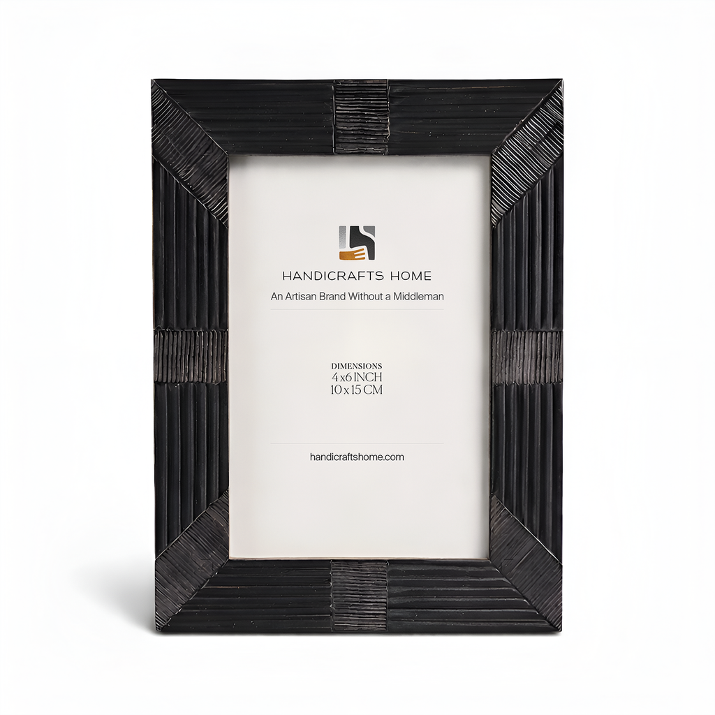 Shagrin Black Horn Inlay Picture Photo Frame 4x6 & 5x7