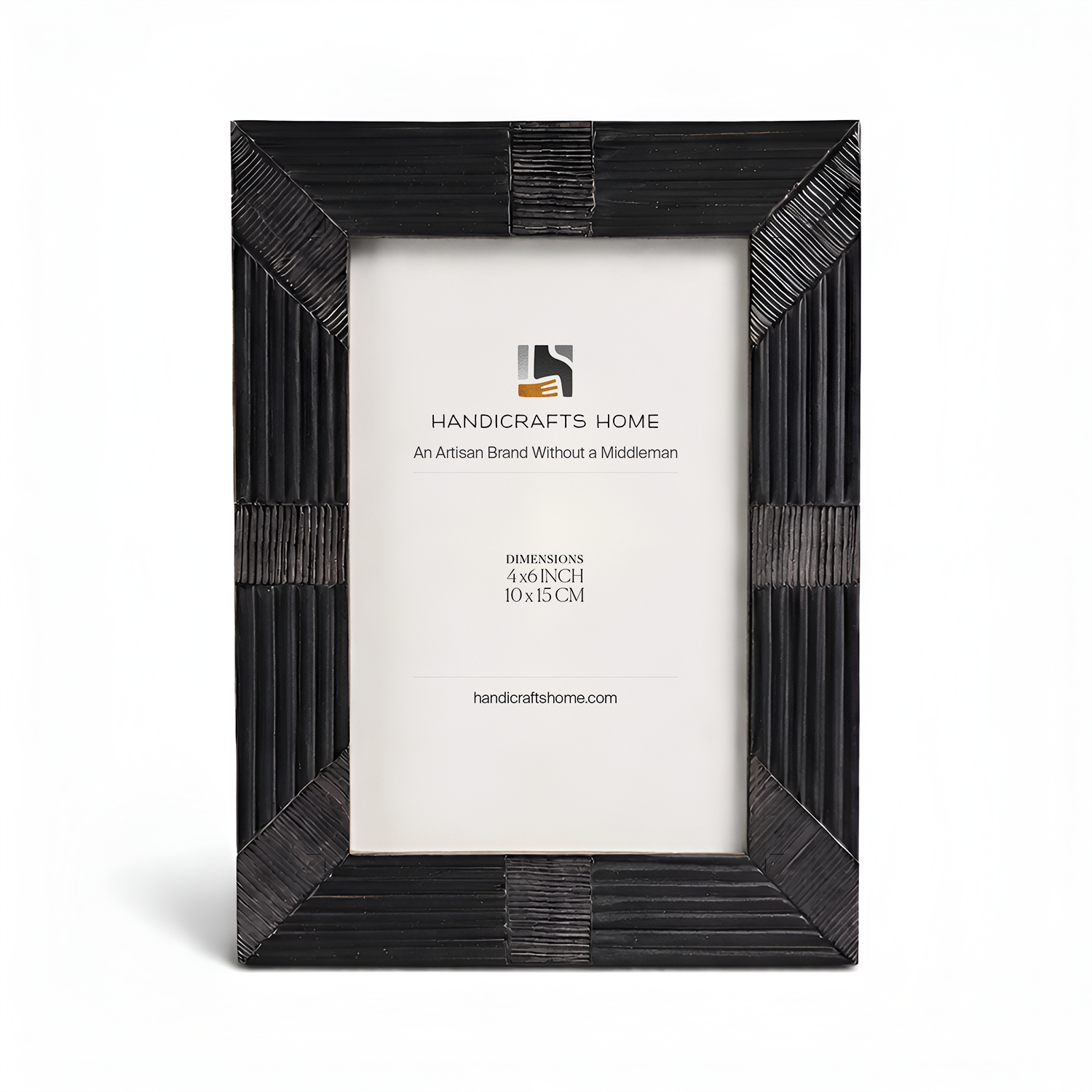Shagrin Black Horn Inlay Picture Photo Frame 4x6 & 5x7