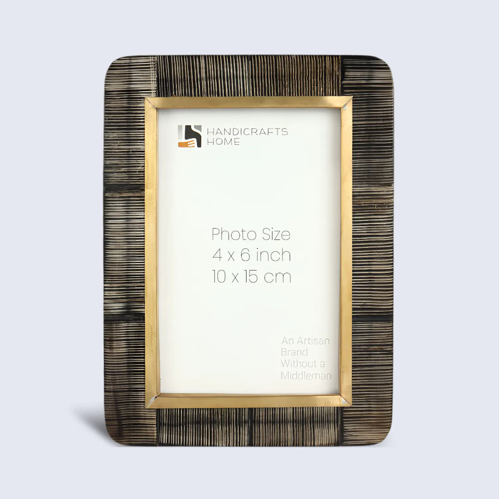 Picture Frame Shagrin Collection Horn Inlay & Brass Brown – 2 Sizes