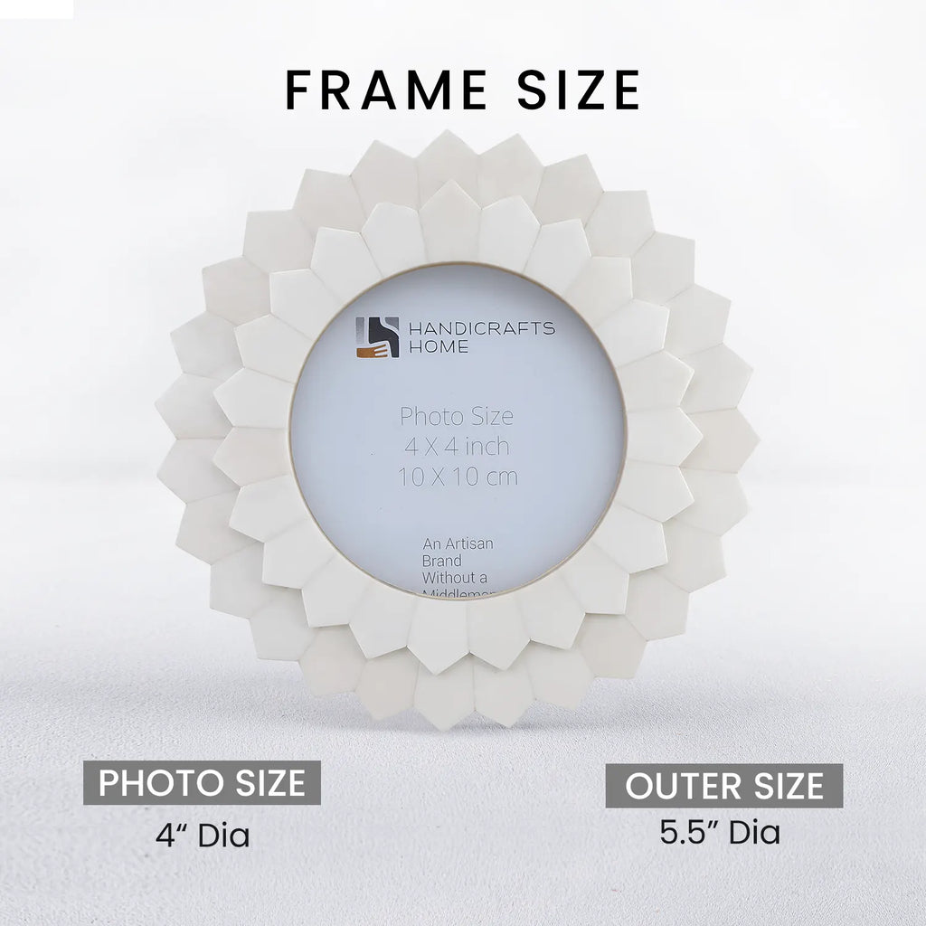Baby Round Picture Frame Scalloped Radiance Collection - 4" x 4"