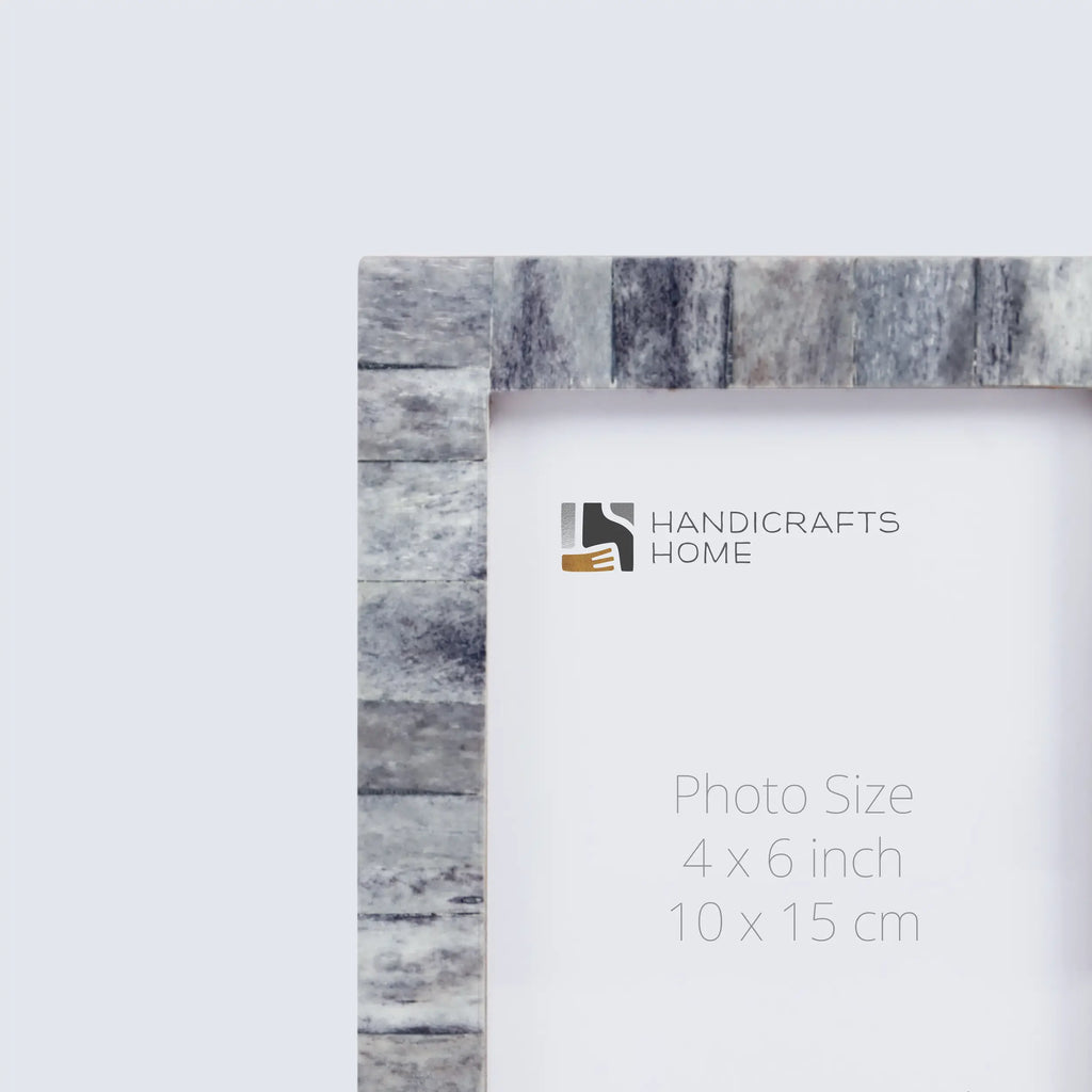 Picture Frame Classic Pattern Collection Bone Inlay Grey – 3 Sizes (Pack of 2)