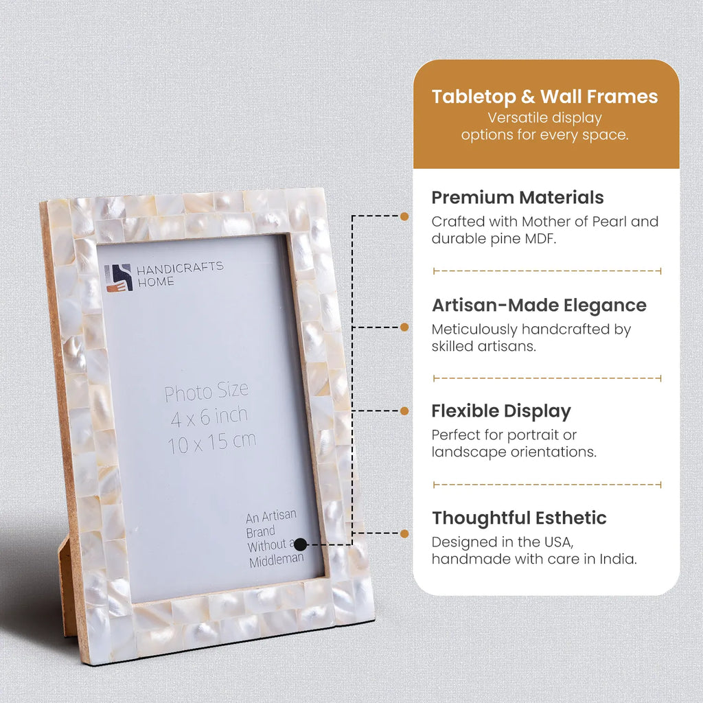 Mother of Pearl Inlay Picture Frame White 4x6 5x7 8x10
