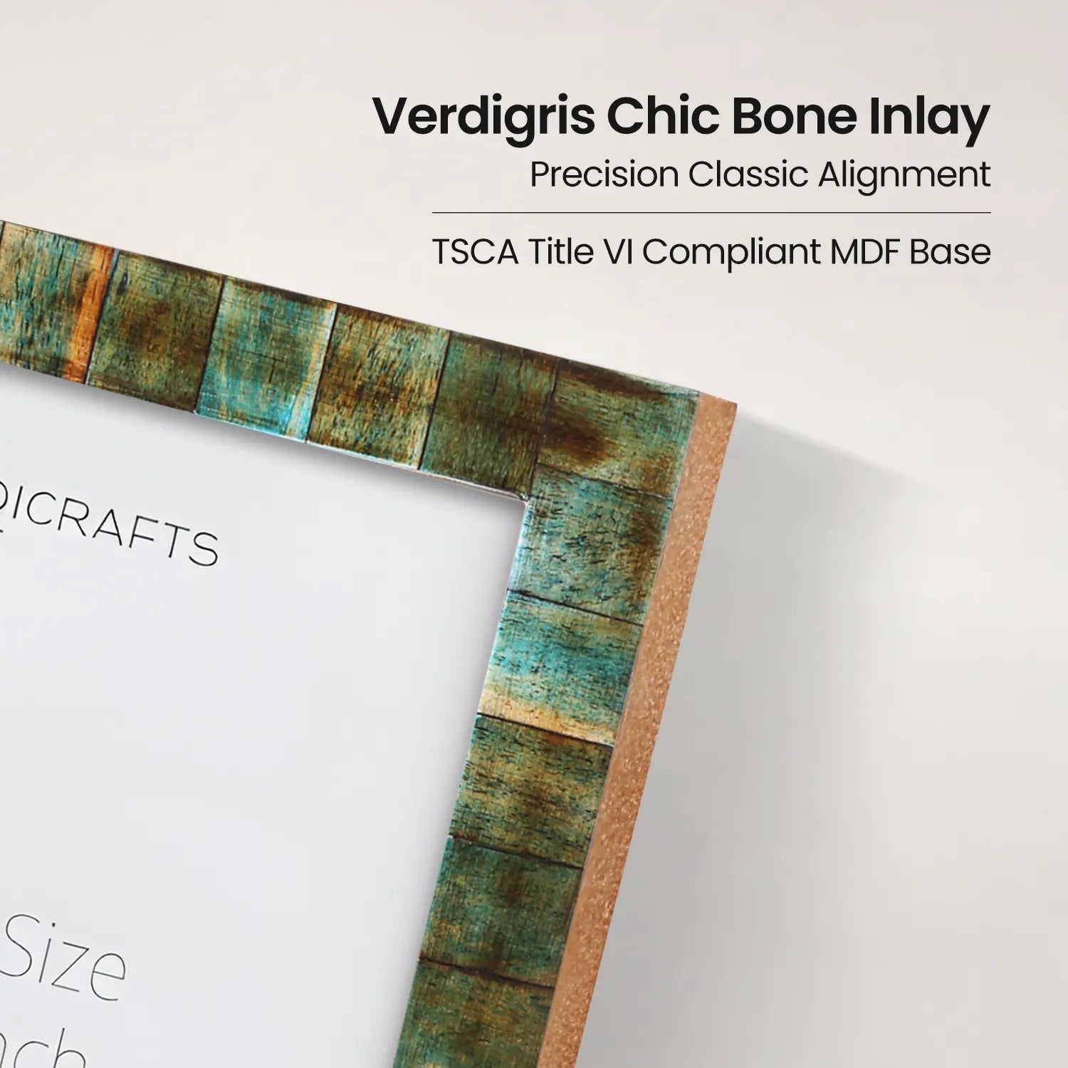 Verdigris Bone Inlay Photo Frame Tabletop Wall 4x6 5x7 8x10
