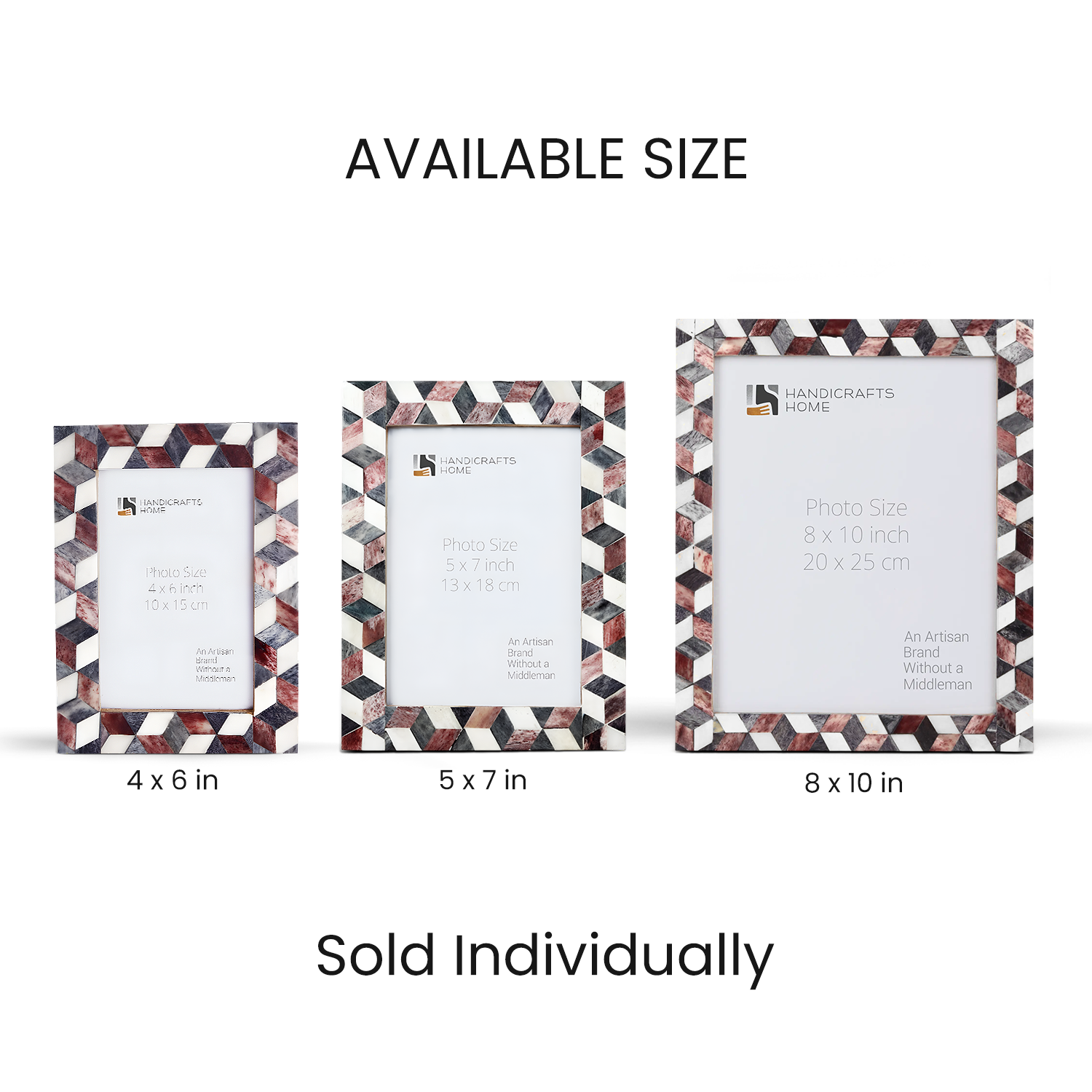 Arctic Stone Handmade Bone Inlay Picture Frame 4x6 5x7 8x10